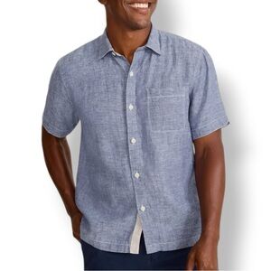 4/$20 Tommy Bahama Paradise Breezer Linen Short-Sleeve Shirt in Island Navy